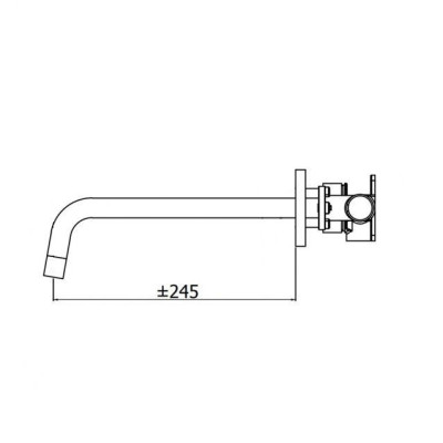 Вилив 18*245 мм Paffoni ZBOC093CR для змішувача прихованого монтажу , хром