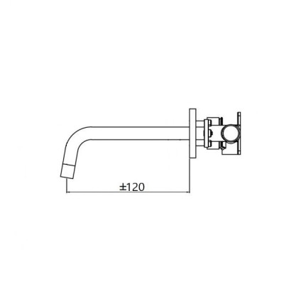 Вилив 18*120 мм Paffoni ZBOC102NO для змішувача прихованого монтажу , чорний