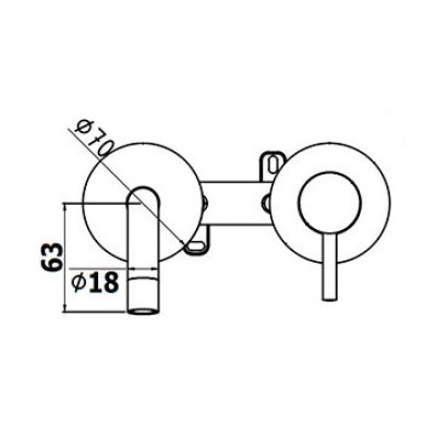 Вилив 18*175 мм Paffoni ZBOC092NO для змішувача прихованого монтажу , чорний