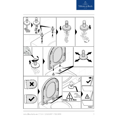 Сидение с крышкой для унитаза Villeroy&Boch Omnia Architectura, soft close 98M9C101