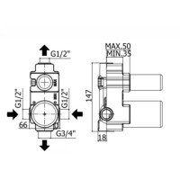 Корпус змішувача Paffoni Tango TA015NO, чорний  ZACC313NO