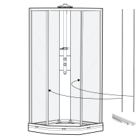 Ущільнювач для душової кабіни IDO (комплект) Z0704861001