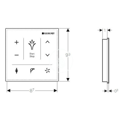 Настенная панель управления AquaClean Geberit 147.038.SI.1