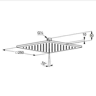 Лейка верхняя для душевой системы KLUDI A-QA 250 х 250 mm 6442591-00
