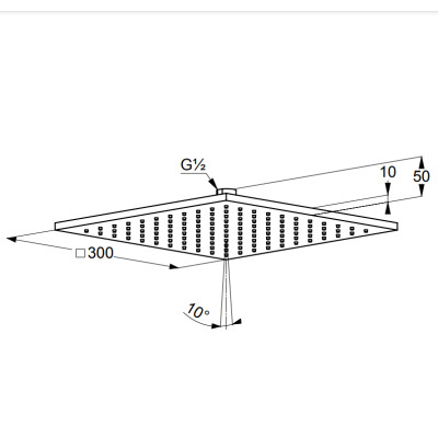 Лейка верхняя для душевой системы KLUDI A-QA 300 х 300 mm 6443091-00