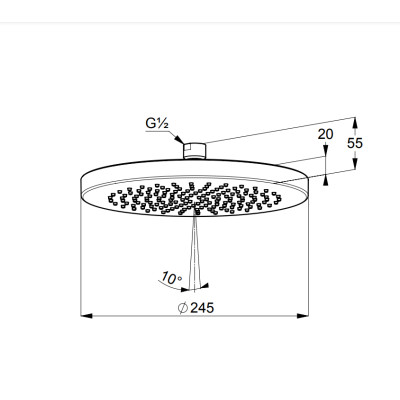 Лейка верхняя для душевой системы KLUDI A-QA 245 mm 6651105-00