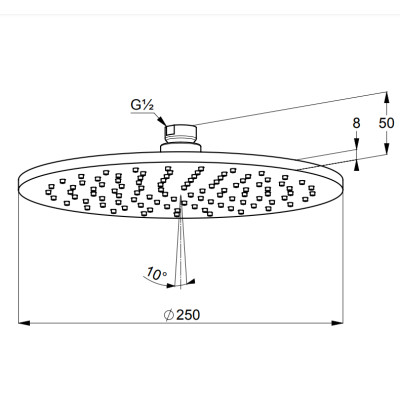 Лейка верхняя для душевой системы KLUDI A-QA 250 mm 6432505-00