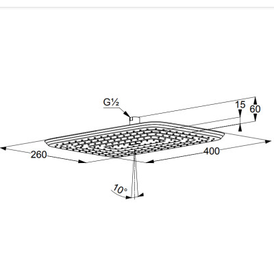 Лейка верхняя для душевой системы KLUDI FRESHLINE DN15 400 x 260 mm 6440005-00